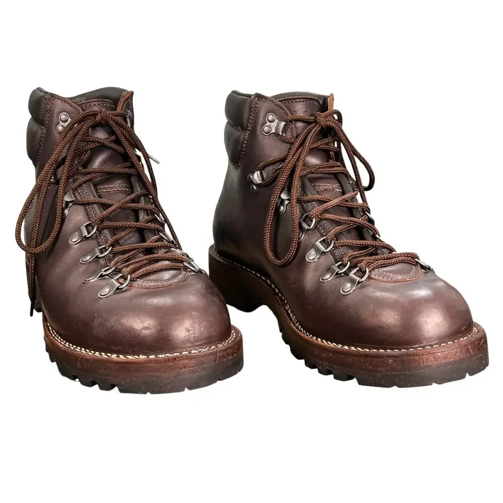 Viberg Pachena Bay Brown Leather Vibram Sole Hiking Boot Size US 10.5 D